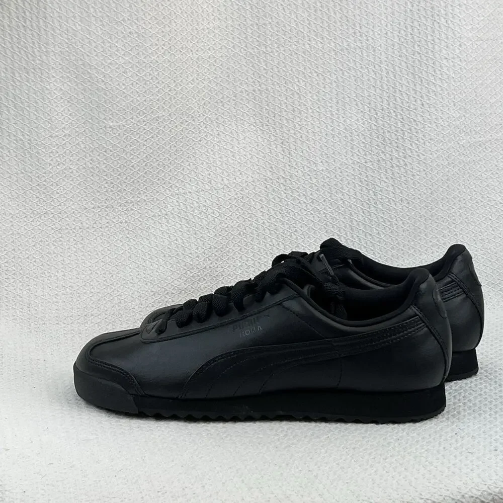 Puma Roma Triple Black Leather Sneakers Men’s Size 8 New EU 40.5 Shoes